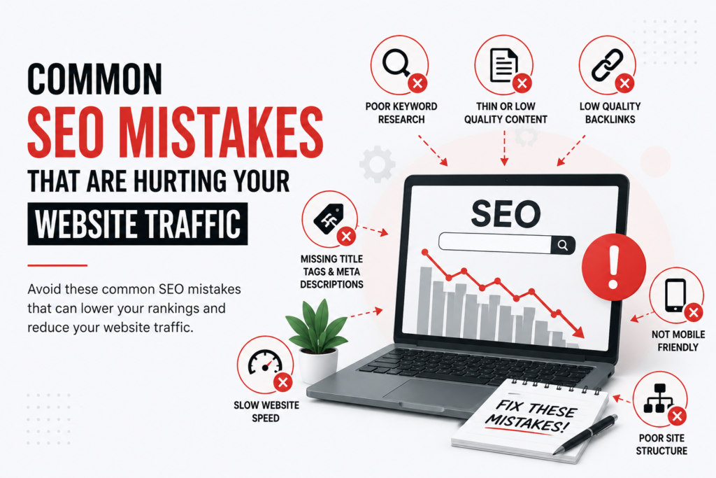 Common SEO Mistakes That Are Hurting Your Website Traffic Best Freelance SEO expert in Calicut - blog